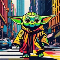 Yoda Strolls Main Street 2 Hand Signed by Charis