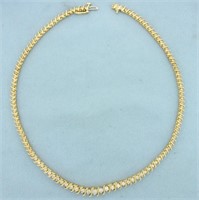 3ct TW Graduated Diamond Necklace in 14K Yellow Go