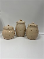 Temp-tations Ceramic Polka Dot Canister Jar Set