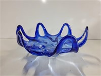 Blue Cobalt Hand Crafted Bowl 6in X 13in