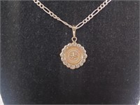 10kt Gold Pendent w/ Sterling Chain 2.9gr TW