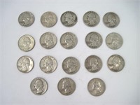 Lot of 18 Pre-1964 Quarters
