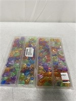 2 BOXES OF 150 PC LOOSE GEMS FOR ARTS AND CRAFTS,
