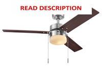 $70  Harbor Breeze 44-In Nickel LED Fan 3-Blade