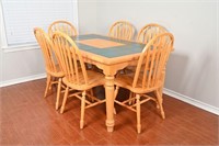 French Country Tile Top Dining Table w/ 6 Chairs