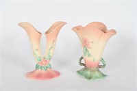 Hull Pottery Woodland Double Bud & Single Vases