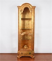 Weiman Gold Finished Vintage Curio Cabinet