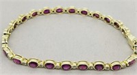 14KT YELLOW GOLD 8.00CT RUBY & .30CT DIAMOND