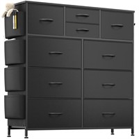 N4517  GIKPAL 10 Drawer Dresser Black Side Pocke