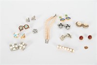 Vintage Earrings, Necklace, Hair Pin