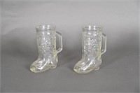 Vintage Cowboy Boot Glass Mugs