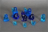 Blue Glass Bird/Cat Figurine- Some Possibly Fenton