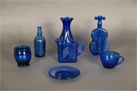Vintage Hazel Atlas Cobalt Blue Glass & Assorted