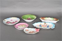 Antq Hand Painted Porcelain Platters, Bowls