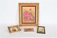 Framed Signed Flower Paintings, Framed Print
