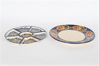 Vtg  Mexican Pottery Condiment/Snack Set, Platter