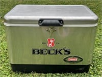 Beck’s Coleman Steel Belted Stainless Cooler Ice