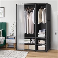 N4573  Brochao Portable Wardrobe 2 Hanging 4 Shel