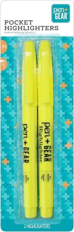 R194  PenGear Yellow Pocket Highlighters 2 Count