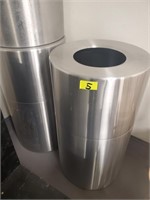Metal Round Trash Can - 35 Gallon, Satin Finish