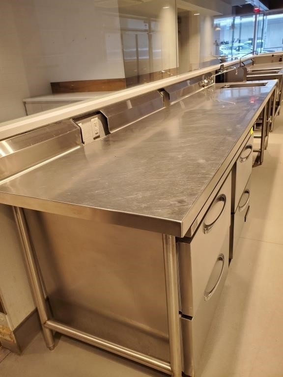 12 ft Stainless Work Table w/ Single Comp Sink