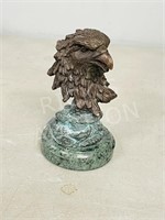 bronze Eagle head figurine - 5.5" tall