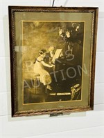 antique print " Music Lesson"