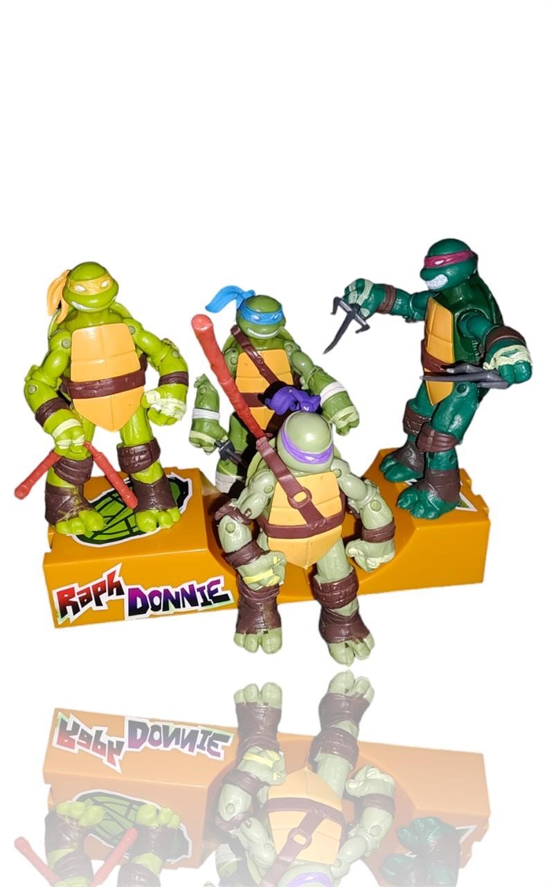 Turtle toys with wepons ramp not included