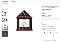 OF3012   Flag Case Solid Wood Shadow Box Small