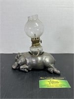 Antique Pig oil Lamp