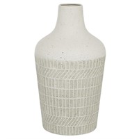 O3250  DecMode 13 Textured White Metal Vase