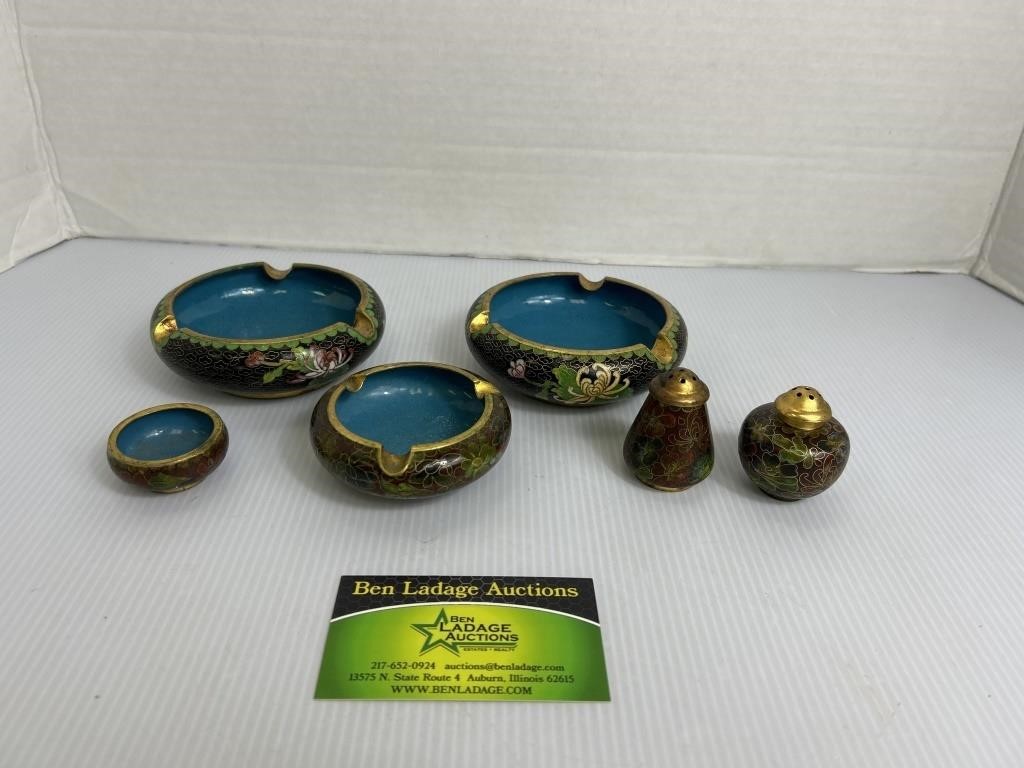 Enamel Ashtrays and Salt and Pepper Shakers