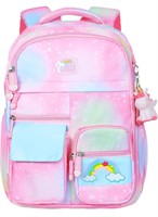 DUOSIOU Rainbow Backpack for Girls Kids Schoolbag