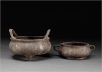 Ming Dynasty copper incense burner pair