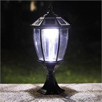 Crusso 20 High Black Solar LED Pillar Light with