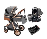 3 in 1 Foldable Baby Stroller (Gray)