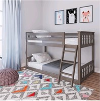 Max & Lily Twin Over Twin Low Bunk Bed with