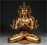 Gilt bronze statues of Guanyin in Qing Dynasty