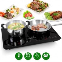 $285  NutriChef 1800W Dual Induction Cooktop  Blac
