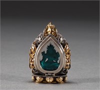 Qing Dynasty silver gilt turquoise Buddha