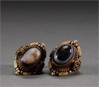 Qing Dynasty day bead ring 2 pieces