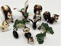 Bone China Miniature Figurines - Frogs, Ducks etc