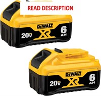 $179  DEWALT 20V MAX Battery  6 Ah  2-Pack