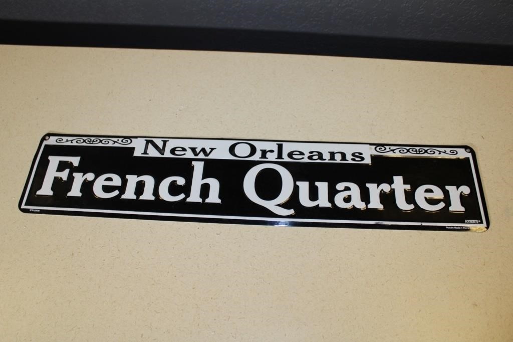 Metal French Quarter Sign 5 x 24