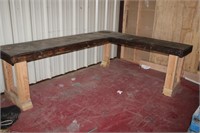 Wood L Shaped Work Bench 72 x 22 x 30