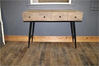 Mid Century Style Wood Entry Table 2 Drawer