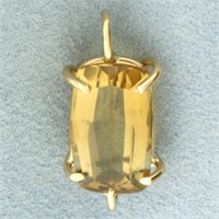 Fancy Cut Citrine Solitaire Pendant in 14k Yellow