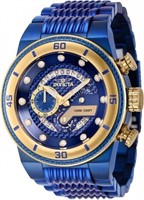 Invicta Men'sBlue Gold Tone 51mm Quartz Watch