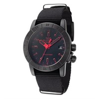 Glycine Men's Airman Black Red 42mm Quartz Watch
