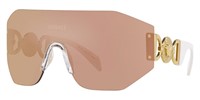 Versace Unisex Dark Brown Mirror Gold Sunglasses